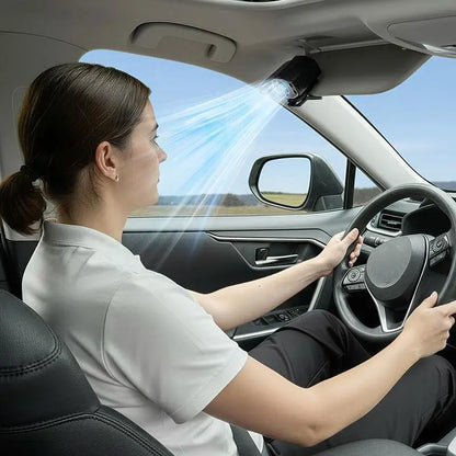 Summer Child Car Clip Fan - 360° Rotation, Adjustable, USB Rechargeable, Wide Clamp Blower, 16℃ Cooling, 20Hr 3000Mah Battery, Personal Fan for Car