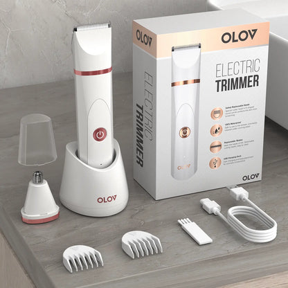 OLOV Anti-Nick Body & Ball Trimmer - Safe Ceramic Blade Groomer for Men, Electric Razor