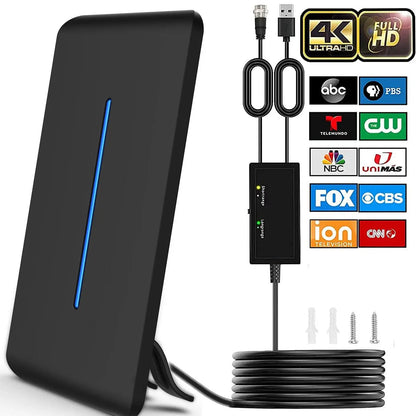 HIDB TV Antenna Digital for Smart TV HD Antena Indoor 4K 360° Signal Amplified Indoor TV Antenna for Easy Long Range Reception Installation No Monthly Bill Ultra Long Reception Distance TV Antenna for Local Channels ,Deals for You Days，Summerwins,Father'S