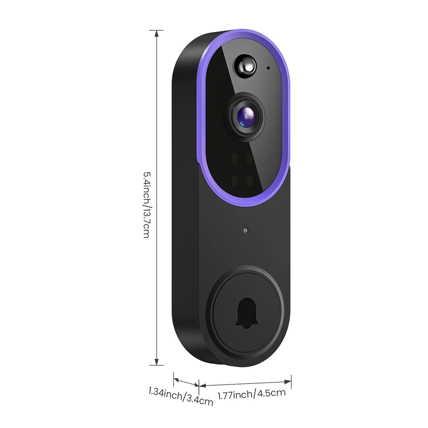 Wireless Smart Video Doorbell Camera - 1080P HD, AI Human Detection, Night Vision, Instant Alerts, Two-Way Audio, 2.4G WiFi, Easy Installation, Rechargeable Battery, Cloud Storage
