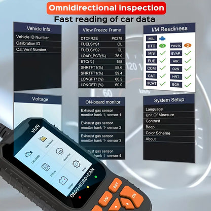 OBD2 Scanner Live Data Professional Mechanic OBDII Diagnostic Code Reader Tool for Check Engine Light Cloud Printing Daul UI Mode #Fathersdaygift Fathersdaygift