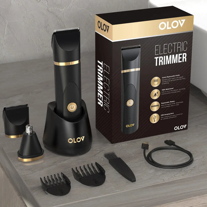 OLOV Anti-Nick Body & Ball Trimmer - Safe Ceramic Blade Groomer for Men, Electric Razor